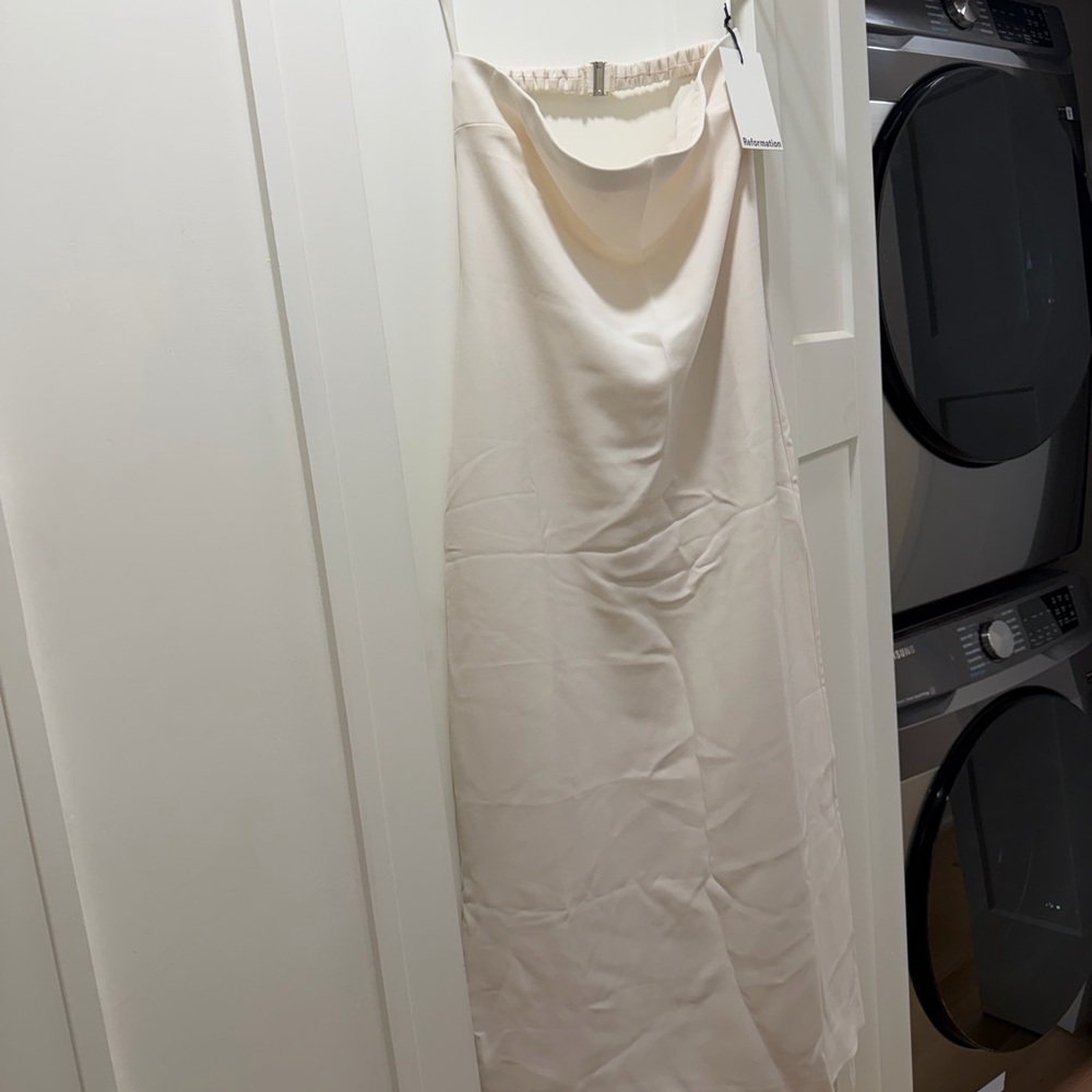 Reformation Strapless White Nino Dress Size 4 - Picture 6 of 7